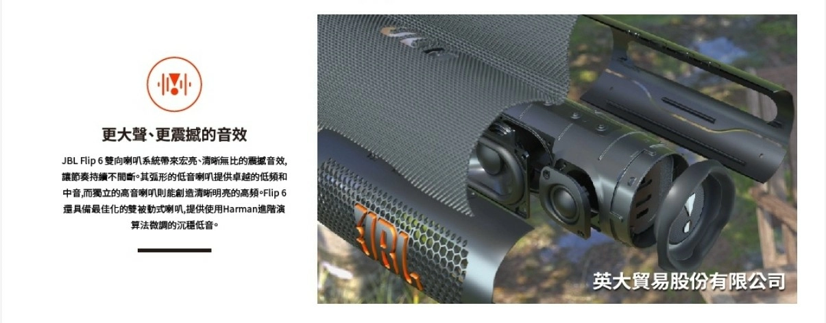 JBL Flip 6 便攜型防水藍牙喇叭