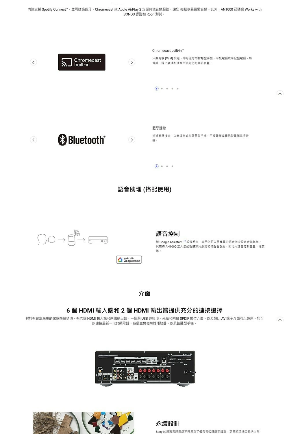 SONY 索尼 STR-AN1000 8K 7.2聲道 旗艦環繞擴大機
