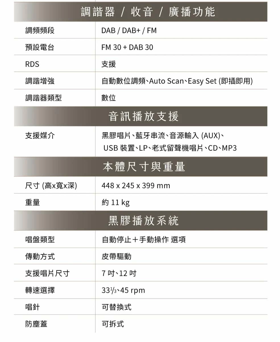 PHILIPS TAV9000 經典復古木質黑膠藍牙唱盤