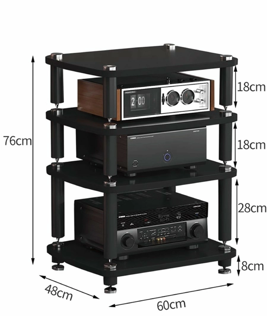 Hi-Fi避震音響架 擴大機層架 CD機櫃 四層置物架(胡桃木色)