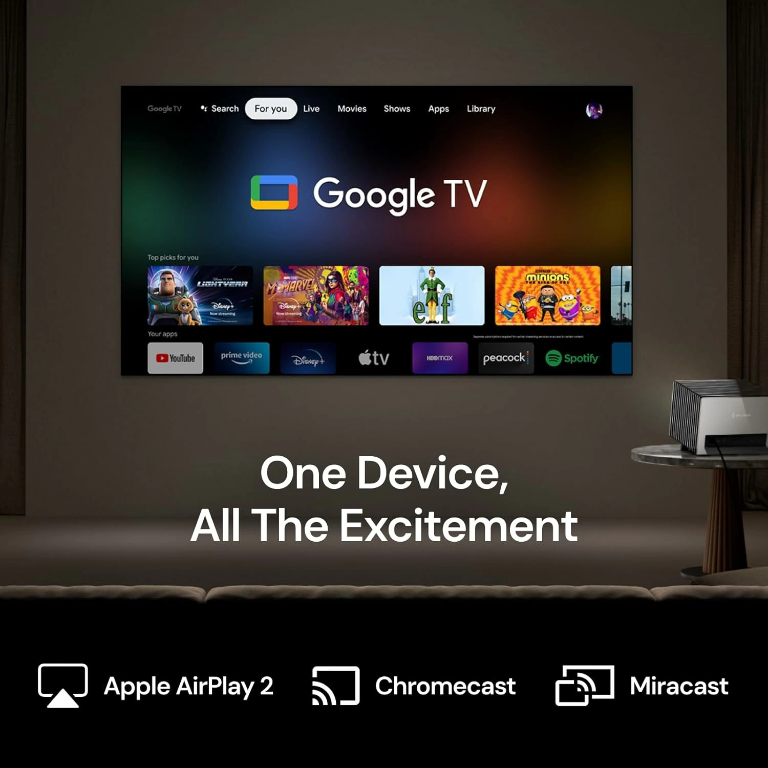 Valerion VisionMaster PLUS 2 4K RGB 三雷射中⾧焦投影機 內建 Google TV