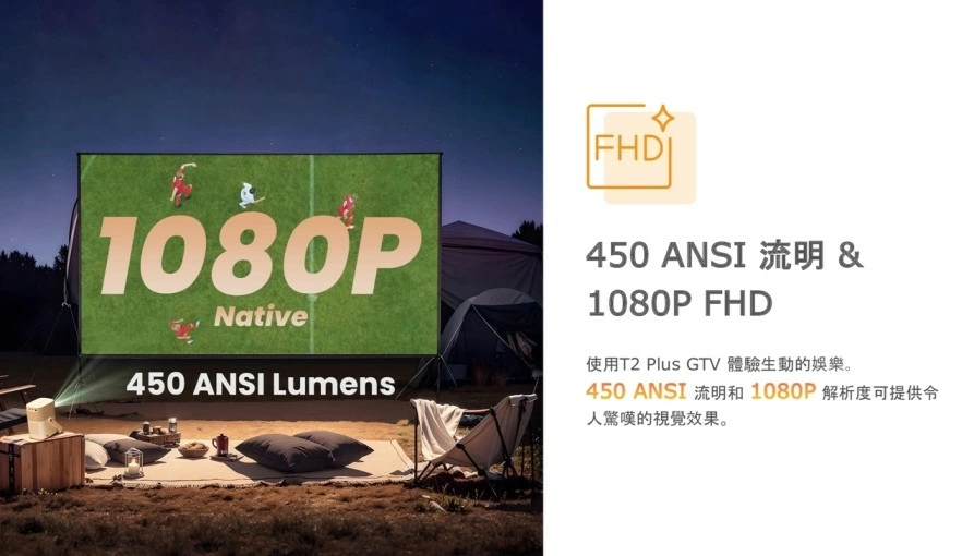 【現貨供應】金沙 YABER T2 Plus GTV 攜帶式微型投影機 內建電池隨處用