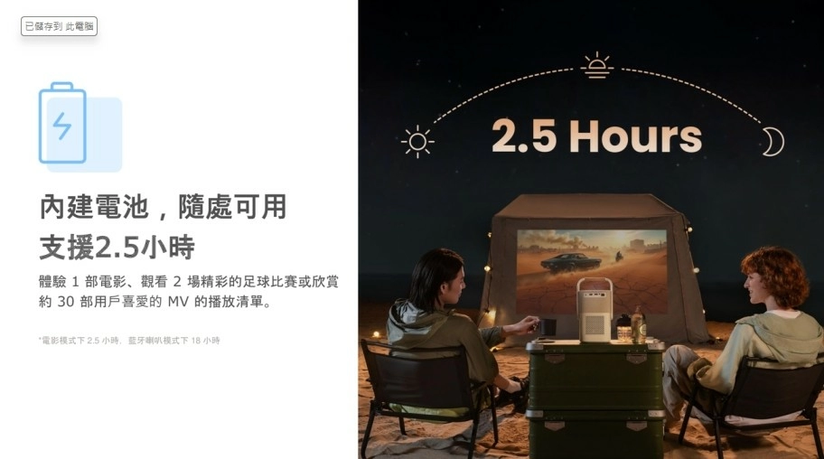 【現貨供應】金沙 YABER T2 Plus GTV 攜帶式微型投影機 內建電池隨處用