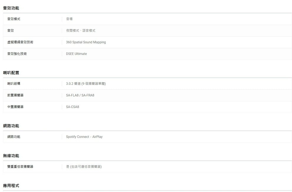 SONY 索尼 BRAVIA Theatre Trio HT-A8 三件式系統喇叭