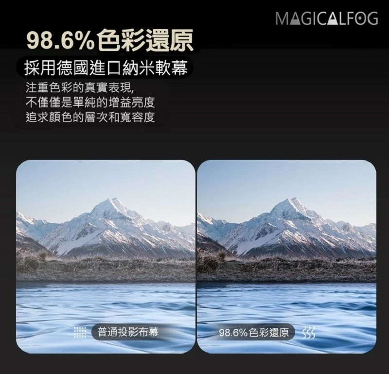 Magicalfog 100吋 / 120吋頂級劇院電動落地上升黑柵抗光張力幕 增益0.95