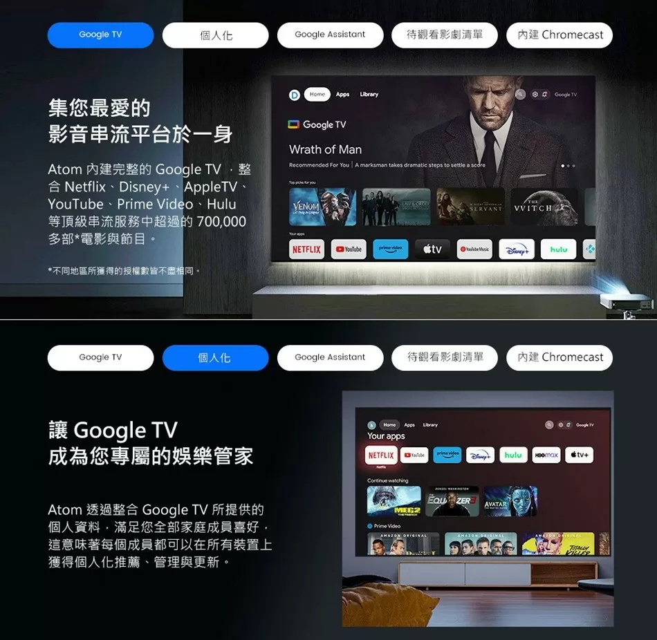 【 贈原廠攜行包】Dangbei Atom 當貝 可攜帶式 雷射投影機