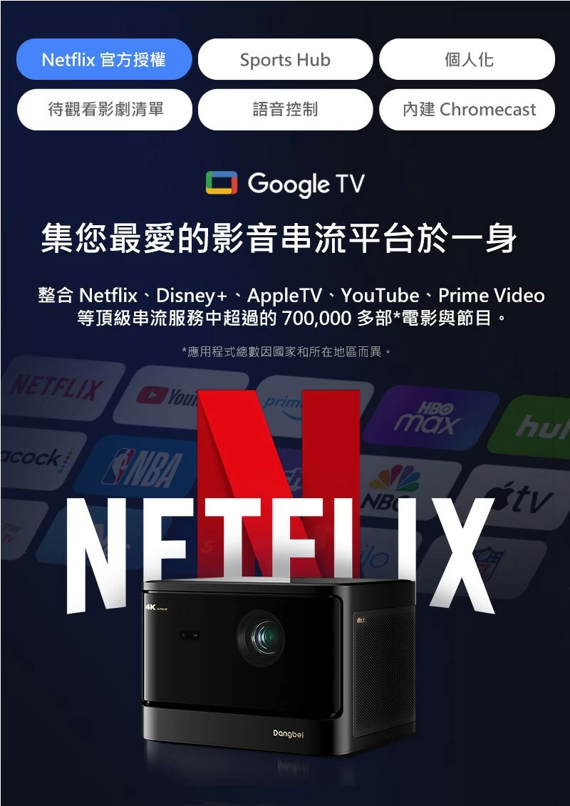 【贈原廠桌面支架】Dangbei 當貝 MarsPro2 (DBOX02) 雷射投影機 Netflix官方授權