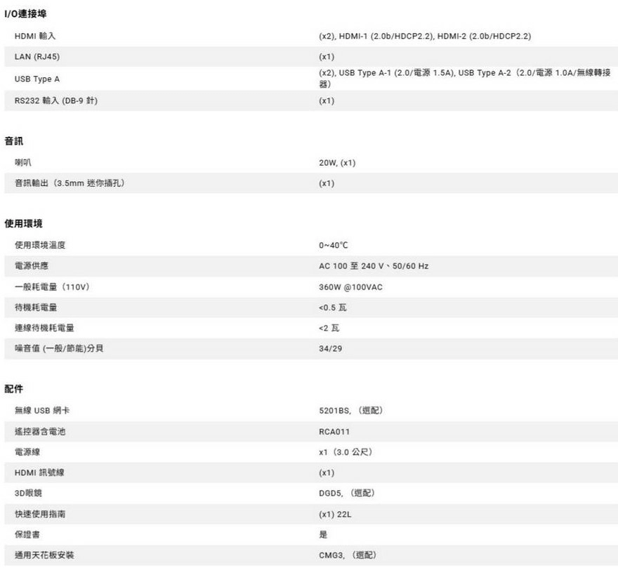 BenQ LH750 高亮度會議室 LED投影機 5000ANSI