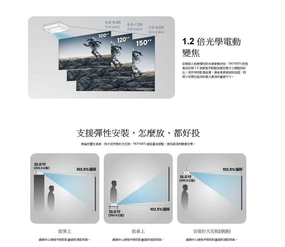 BenQ TK710STi 4K 3200流明 雷射短焦遊戲投影機 Android TV 小空間追劇/遊戲首選