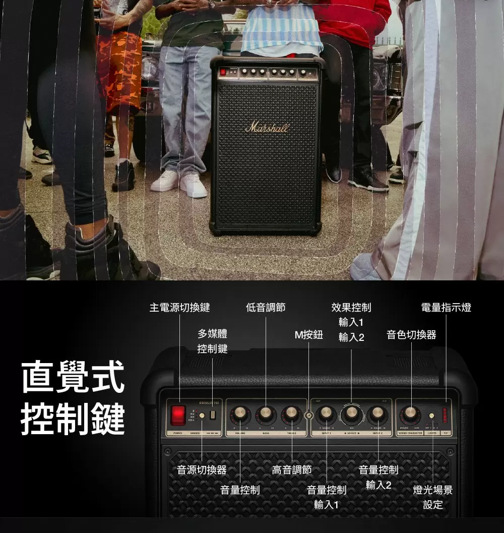 Marshall Bromley 750 可攜式藍牙派對喇叭