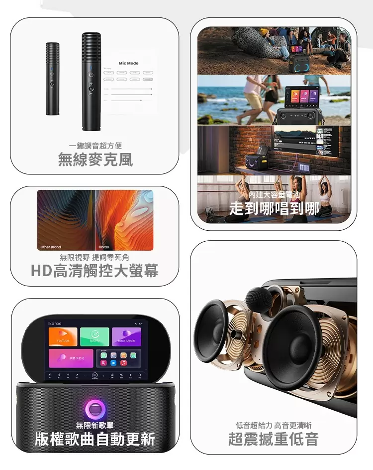 IKARAOIKARAO 愛克拉 SHELL S1 一體式便攜卡拉OK機 加贈螢幕保護貼