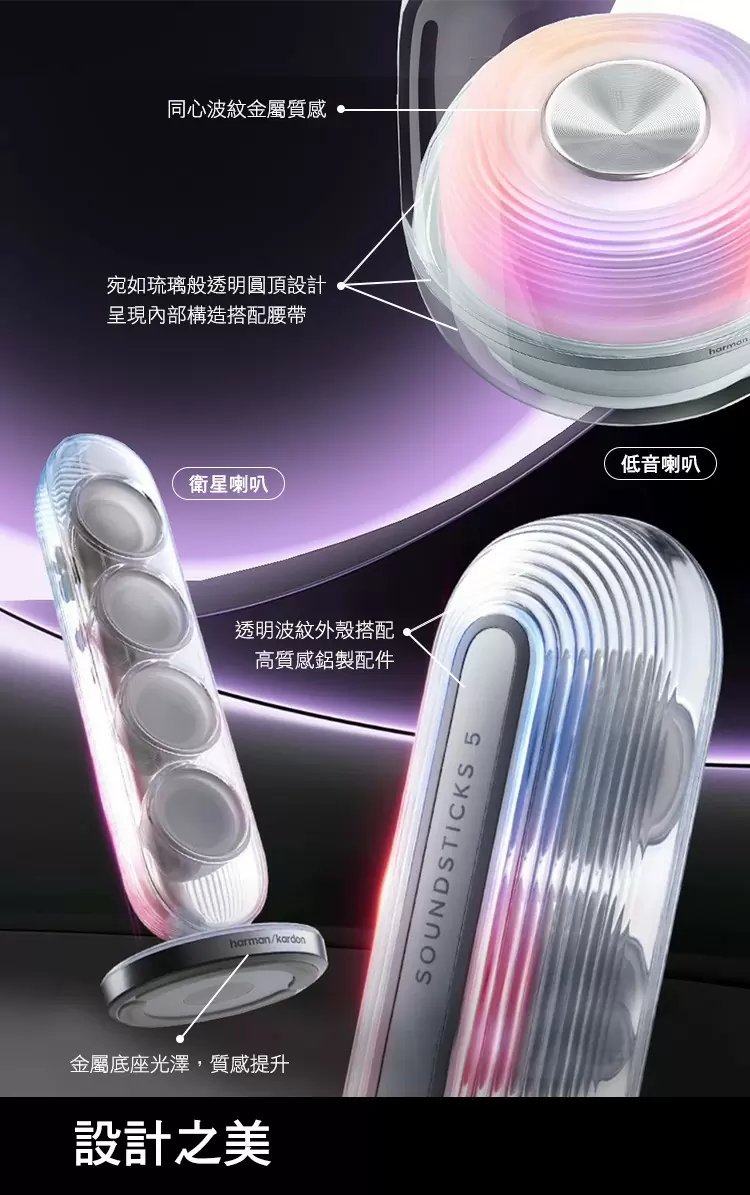 【Harman Kardon】哈曼卡頓 SOUNDSTICKS 5 2.1聲道多媒體水母喇叭(世貨公司貨)