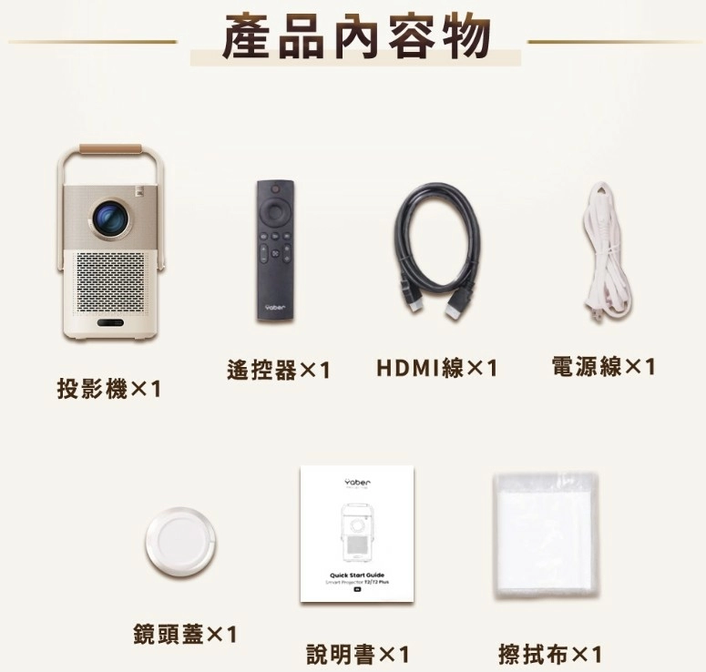 【現貨供應加贈72吋掛幕】金沙 YABER T2 GTV 攜帶式微型投影機 內建電池隨處用