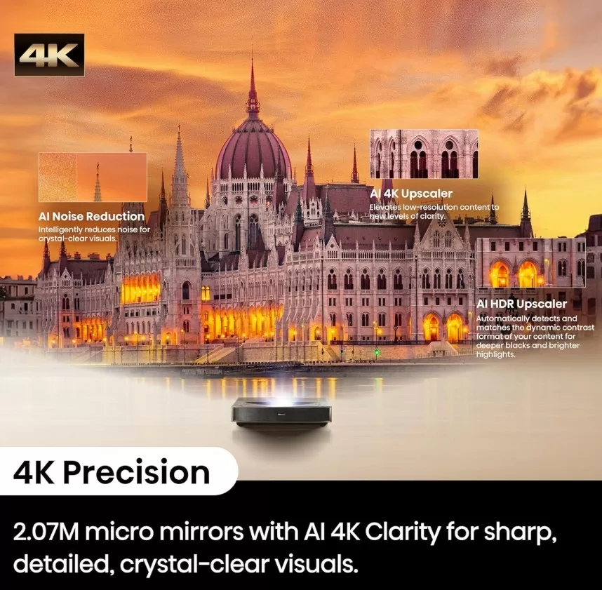 【Hisense】海信 PT1 入門款超短焦三原色雷射4K UHD投影機 2500流明