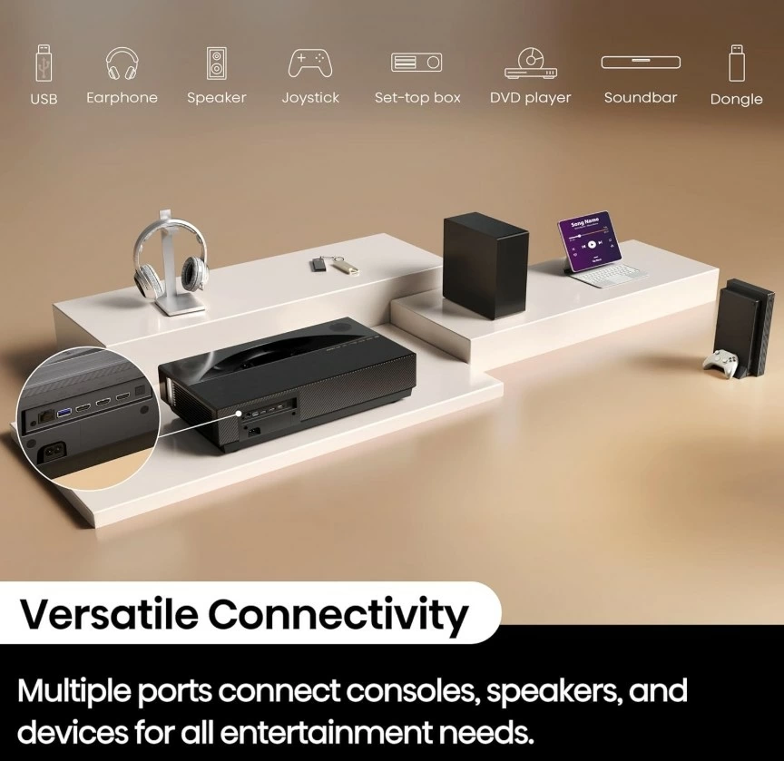 【Hisense】海信 PT1 入門款超短焦三原色雷射4K UHD投影機 2500流明