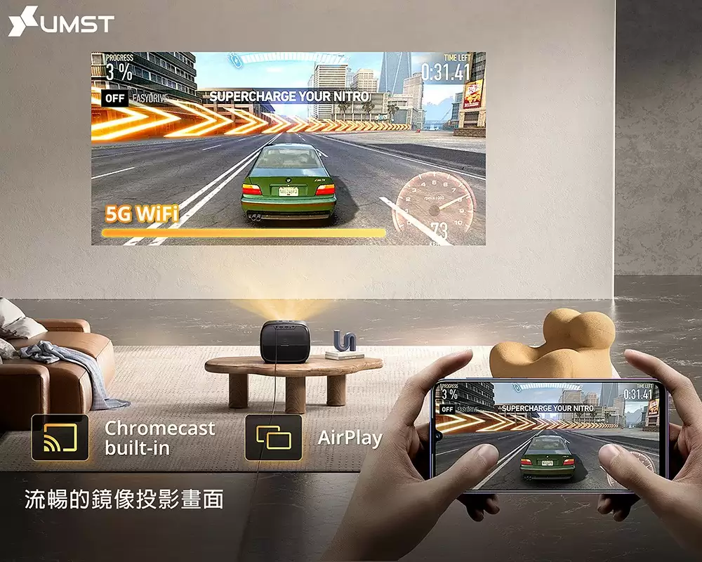 UMST 優美視4K Android TV 投影電視 UTV-1 贈攜帶包+腳架